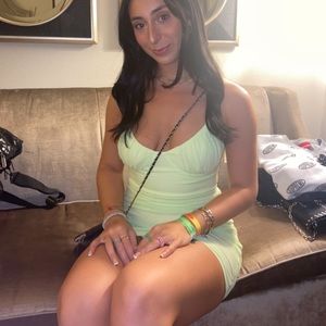 Green ruched backless dress